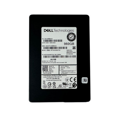 Dell 960GB SSD Micron 5400 PRO 2.5 SATA3 MTFDDAK960TGA TLC SATA Read Intensive Enterprise SSD Solid State Drive Dell R0P7D (New)